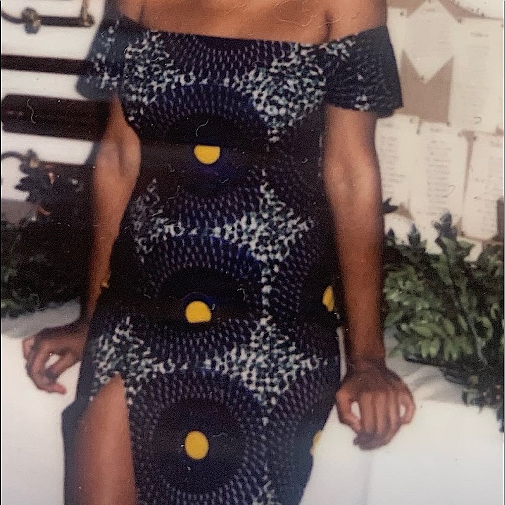 African Print Wax Cloth Maxi Dress - Picture 4 of 8